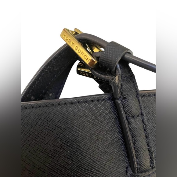 TORY BURCH Saffiano Leather Robinson Tote Navy Blue - Picture 5 of 8